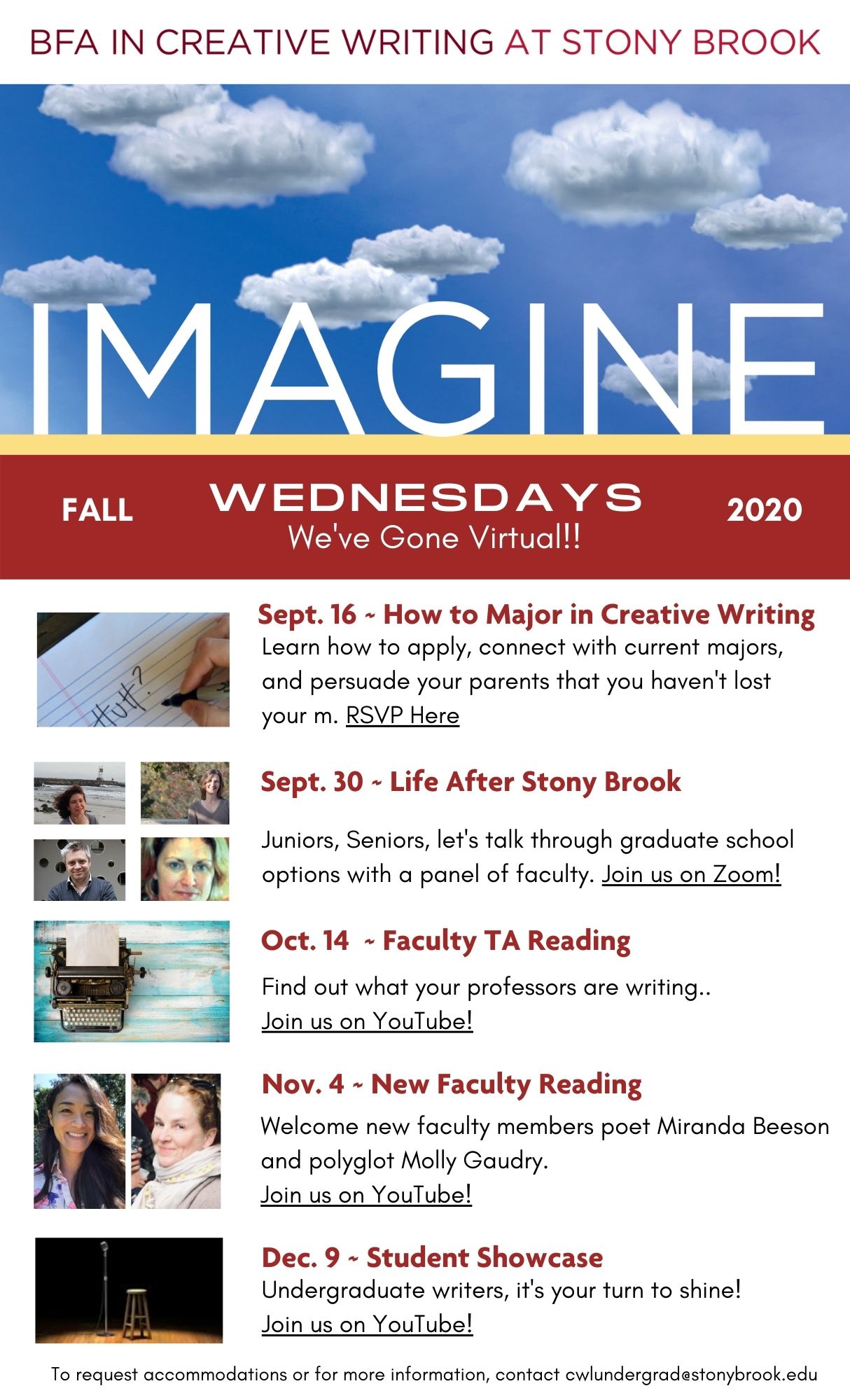 Image of Fall 2020 Imagine Events Flyer