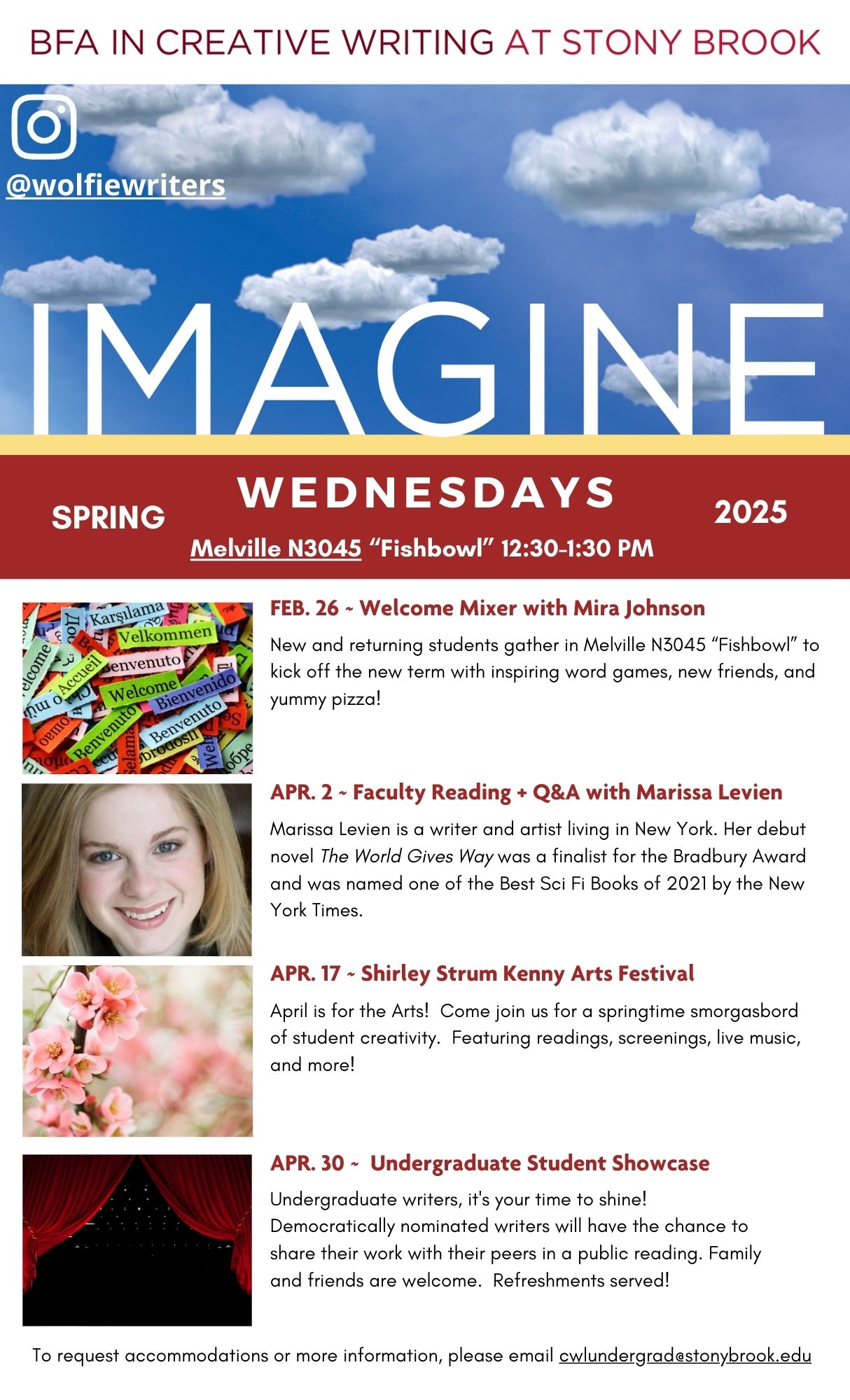 Image of Spring 2025 IMAGINE Events Flyer