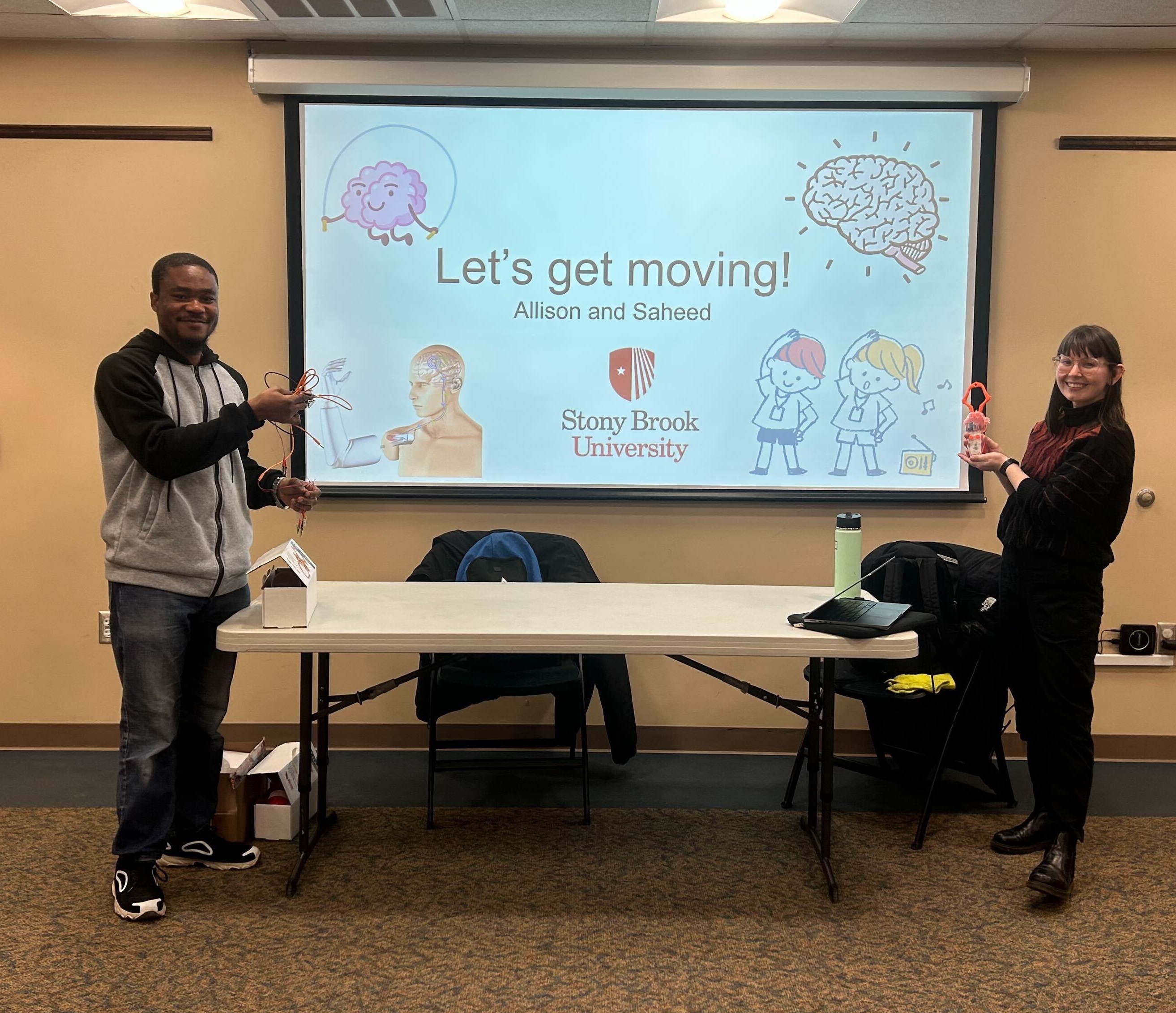 Students presenting program, "Let's Get Moving"