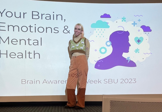 Gina presenting, "Your Brain, Emotions & Mental Health"