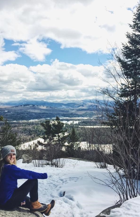 Liz Ahearn on the mountain top Liz Ahearn on the snowy mountain top